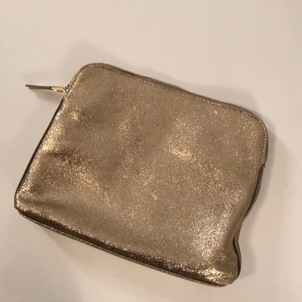 “India Hicks” Gold Leather “Insider” Clutch/Purse